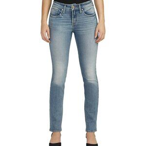 NWT Silver Jeans Mid Rise Curvy Fit Suki Straight In Indigo